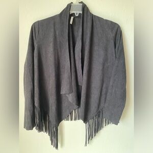 Mittoshop Women Western Boho Black
Faux Suede Fringe Jacket, Sz Small